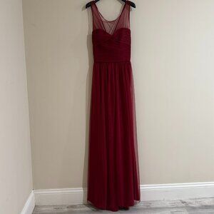 [AMSALE] Red Chiffon detailed Empire Waist Bridesmaids Gown Size 6
